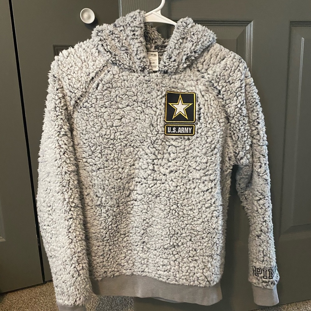 PINK VS Army Sherpa hoodie